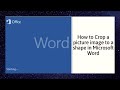 How to Crop a picture image to a shape in Microsoft Word How to Crop a picture image to a shape in Microsoft Word