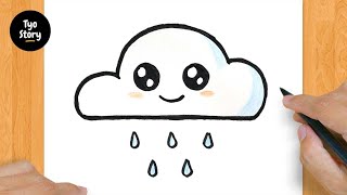 #96 How to Draw a Cute Rain Cloud - Easy Drawing Tutorial