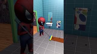 AAAAA there's a ghost here 👻😲#spiderman #funny #shorts #3d #animation #3danimation