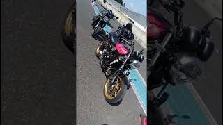 ナイトロンジャパンさんのデモ車　Z900SR／Z650RS火の玉カラー・カスタムパーツライド2023