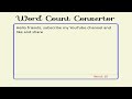 How to count word convertor with JavaScript | practical program