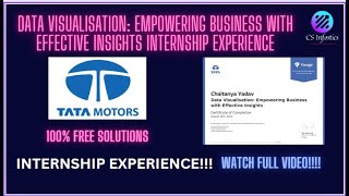Tata Data Visualisation Internship Experience | Step by Step all Solutions | Watch Full Video!!