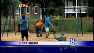 Volunteers Clean Up Harrisburg Playground Damaged By Vandals