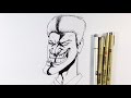 How to Ink The Joker from Batman - Easy Drawings