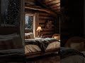 Cozy Winter Log Cabin Ambience  #relax #ambience #asmr #snowfall #fireplace #sleep #winterambience