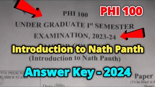 Nath Panth Answer Key 2024 | Introduction to Nath Panth Answer Key 2024 | Nath Panth ka Paper