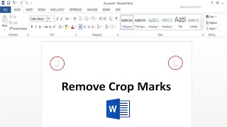 How to Remove Crop Marks In MS Word