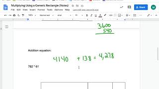 Multiplying Using a Generic Rectangle Notes and Examples