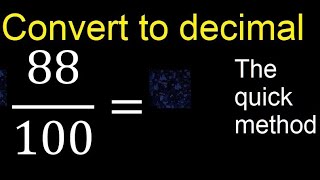 Convert 88/100 to decimal . How To Convert Decimals to Fractions