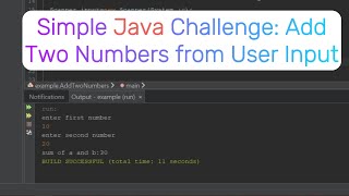Simple Java Challenge:1 Add Two Numbers from User Input #coding #computer #education #programming