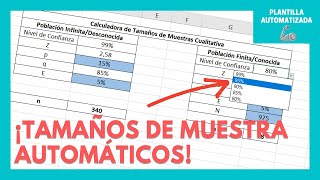 🖩 Calculadora de Tamaño de Muestra - AUTOMATIZADA 🤖 y GRATIS en Excel 🟩