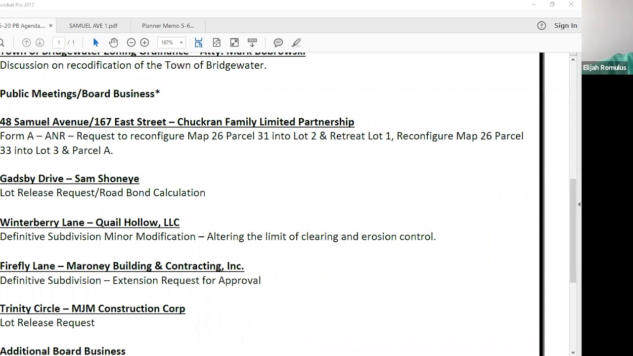 Planning Board Meeting On 5 6 2020 Youtube