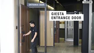 Cửa chính GIESTA Entrance Door - Cửa nhôm vân gỗ cao cấp | Hệ thống khóa an toàn cao | TOSTEM