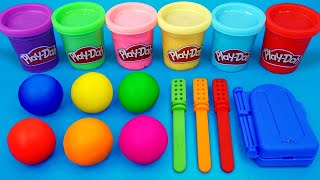 Satisfying Video l How to Make Playdoh Lollipop Candy into Rainbow Brush \u0026 Fruit Cutting ASMR #888