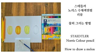 스테들러 노리스 수채색연필로 참외 그리는 방법 How to painting a melon staedtler norris watercolour pencil