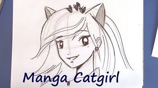 How to Draw a Manga Cat Girl - for Beginning Artists