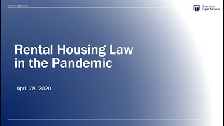 Rental Housing Law in the Pandemic