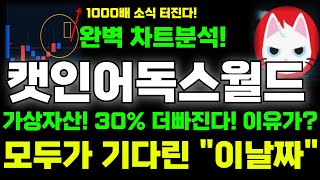 캣인어독스월드 완벽 차트분석!  가상자산 30% 더빠진다 이유가? 모두 기다린 이날짜! 빠른확인 필요합니다! #캣인어독스월드코인 #캣인어독스월드 #캣이언독스월드코언전망