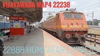 VIJAYAWADA WAP4 #22238 WITH #22888 SMVT BENGALURU🔄HOWRAH HUMSAFAR EXPRESS SKIPS BANGARAPET JUNCTION