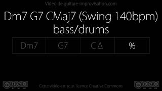 Dm7 G7 CMaj7 (swing 140 bpm) - bass/drums