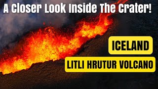 Iceland Litli Hrutur Volcano-New Eruption! - Close Flyby Over Crater And Eruption Area-July 12, 2023