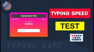 Typing Speed Test Using HTML CSS & JavaScript ⌨️| Amazing Speed Typing Game 🖥️(JavaScript Projuect)