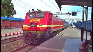 Honking SRC WAP-4 with 12152 Samarsata Express Speeding Through Amgaon Railway Station