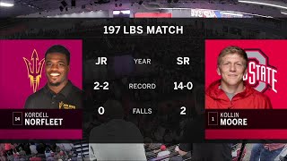 197 LBS: #1 Kollin Moore (Ohio State) vs. #14 Kordell Norfleet (Arizona State) | 2020 B1G Wrestling