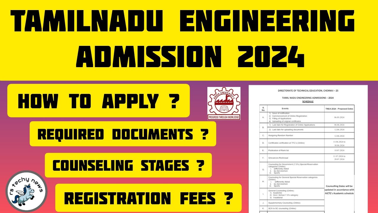 TNEA Counselling 2024 Begins ! Registration Started For B.E / B.Tech ...