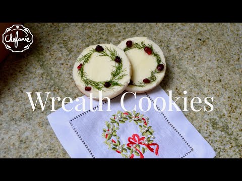 Easy Wreath Cookies with Dill and Pomegranate Seeds