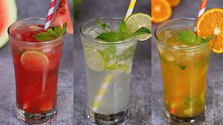3 easy summer drinks that you can make with everything you have at home😋3 Flavored Mojito Recipes...