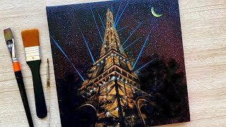 Eiffel Tower Acrylic painting / Easy acrylic painting / Daily Challenge #83
