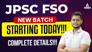 JPSC FSO New Batch Starting Today | Jharkhand Food Safety Officer 2023 | Complete Information