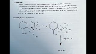 [Chemistry] Aspirin can be hydrolysed by water back to the starting materials see below Sketch this