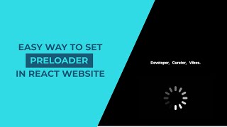 How To Make Website Preloader Using ReactJs | Page Loading, Website Loading Animation | #react #css