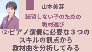 【連載】「練習しない子のための　教材選び」（『ムジカノーヴァ』2021年9月号）　第2回　ピアノ演奏に必要な３つのスキル～「音感・リズム感」「譜読み」「テクニック」（山本美芽）