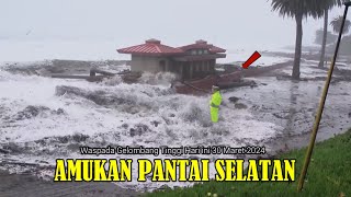 Full Video: Detik-detik Gelombang tinggi sapu rata Pantai selatan Pulau Jawa hari ini 30-03-2024