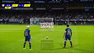 PES 2021 | PSG vs LYON - Messi Free Kick Goals | Gameplay Trio Messi, Neymar, Mbappe