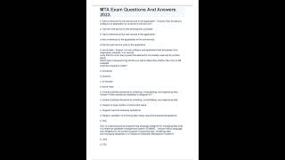 MTA Exam Questions And Answers 2023 pdf