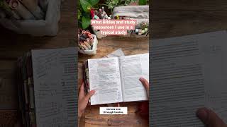 Bibles, study Bibles and resources I use in a Bible study session.