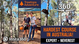 360° of Hardest Tree Ropes \u0026 Zipline course @ Treetops Adventure Dwellingup | Black Extreme NEVEREST