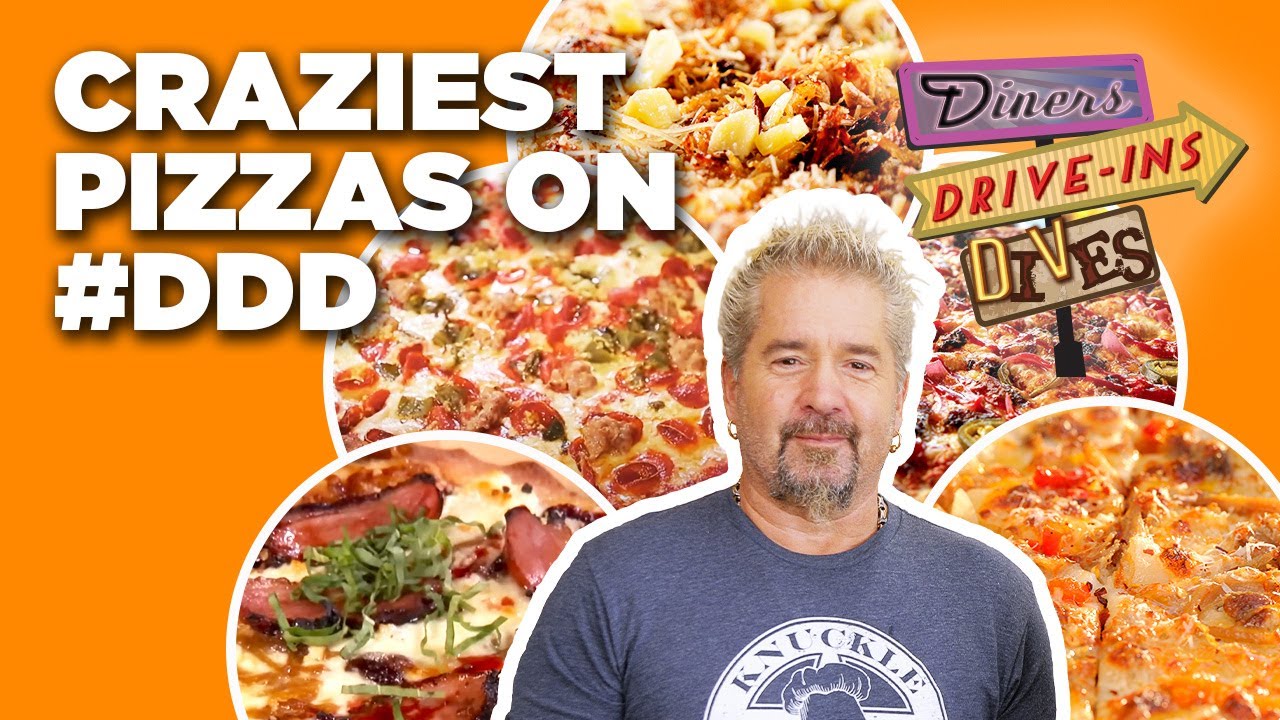 Top 20 Craziest Pizzas On Ddd W Guy Fieri Extended Diners Drive