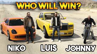 GTA 5 : NIKO VS LUIS VS JOHNNY (GTA 4 MAIN CHARCTERS FIGHT)