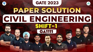 GATE 2023 | Paper Solution | Civil Engineering | Shift-1