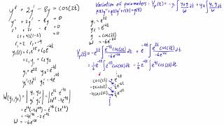 Variation of parameters example #2 - second order differential equation
