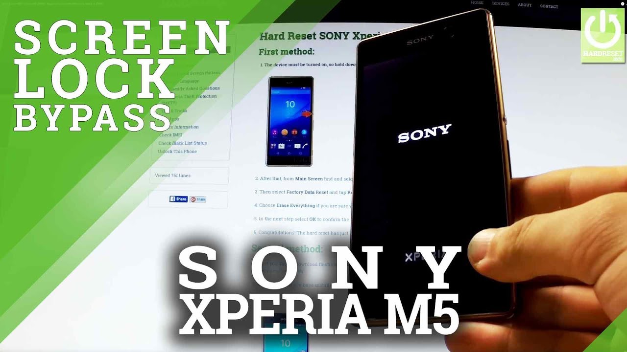 Hard Reset SONY Xperia M5 E5603 - Bypass Password By Recovery Mode In ...