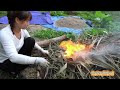 100days young girl builds her dream farm that her parents dreamed of. video timelapse