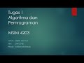 Tugas 1 Algoritma dan Pemrograman (MSIM4203)