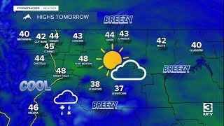 Breezy and warmer with increasing clouds on Tuesday
