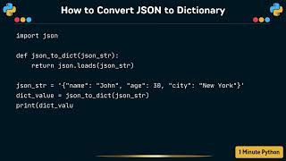 How to Convert JSON to Dictionary